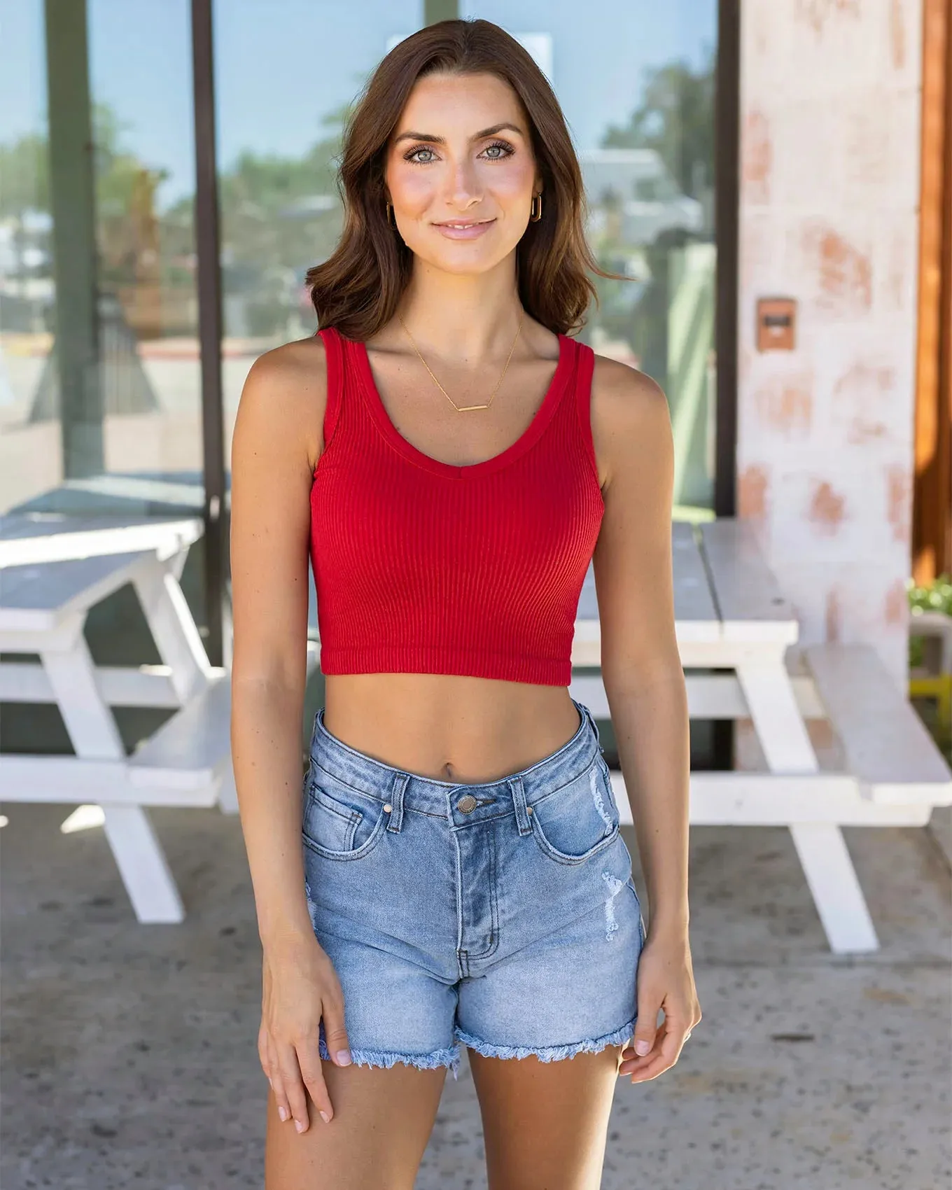 Grace and Lace | V-Neck Brami | Perfect Red
