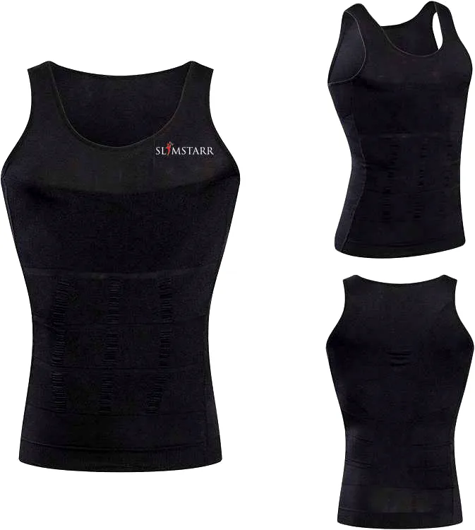 Mens slimming body shaper vest gynecomastia compression tank shirt