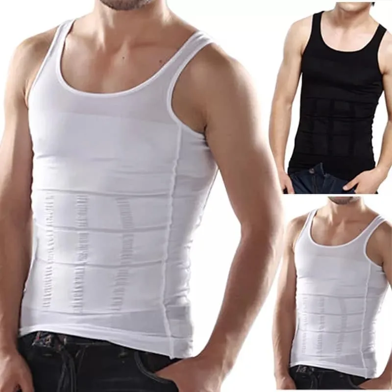 Mens slimming body shaper vest gynecomastia compression tank shirt