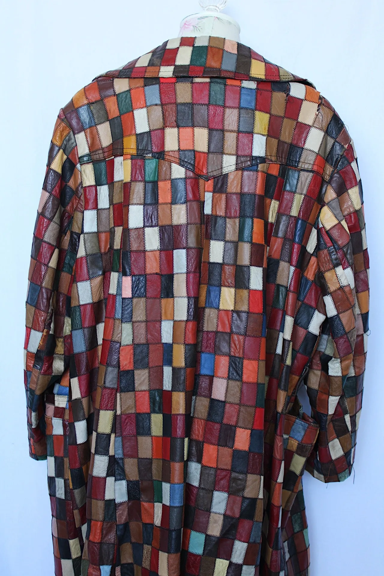 Patchwork Leather Coat