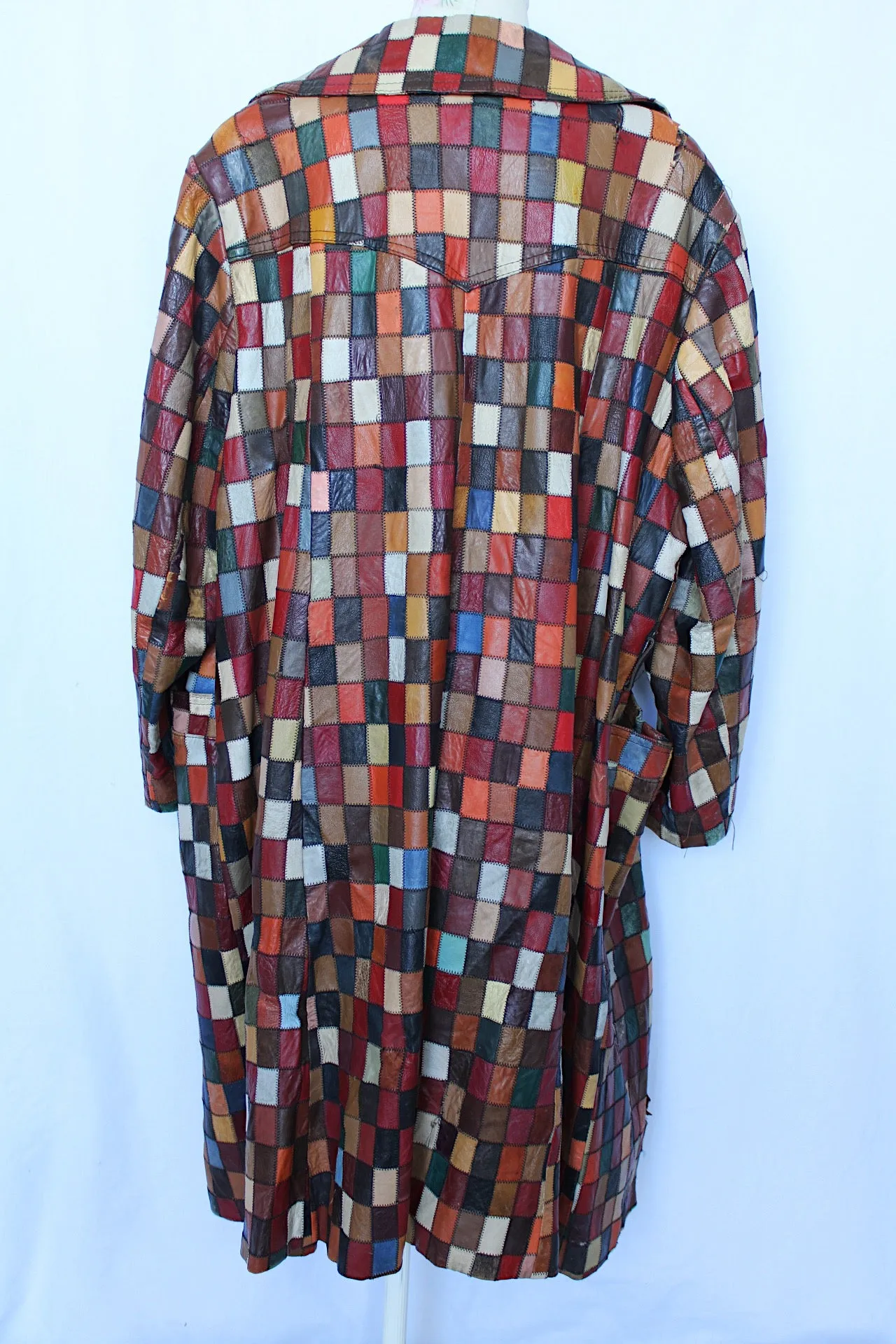 Patchwork Leather Coat